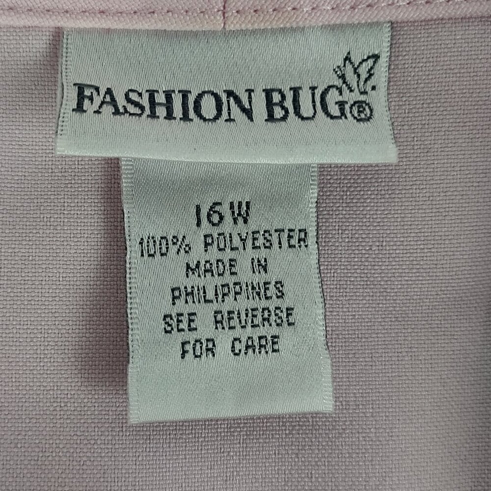 Fashion Bug Women's Pink One Button Short Sleeve, Blouse Shirt Plus Size 16W - Picture 11 of 12
